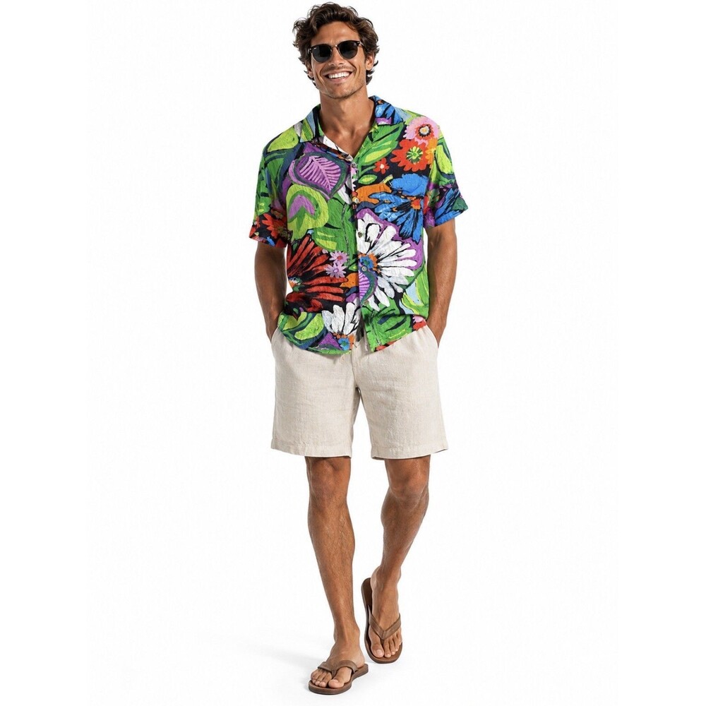 Jams World 60 Years VTG 90s Limited Men’s XS Hawaiian All Over Print Aloha